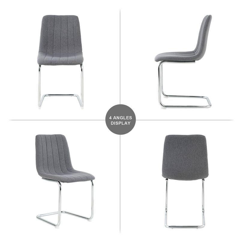Modern/Simple Dining Chairs with Sliver Metal Base Set of 4