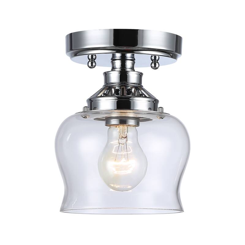 Wry Lighting Daphne 1-light Semi-Flush Mount in Chrome - 1-Light Semi-flush