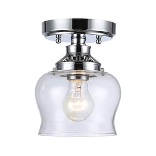 Wry Lighting Daphne 1-light Semi-Flush Mount in Chrome - 1-Light Semi-flush