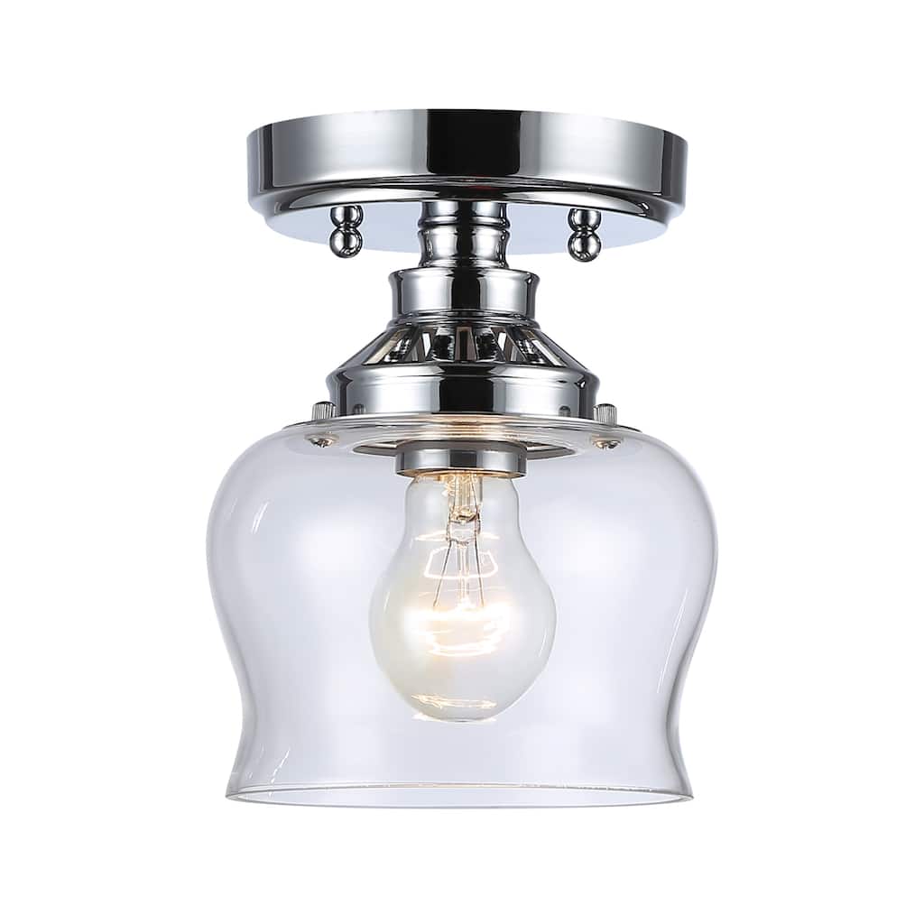 Wry Lighting Daphne 1-light Semi-Flush Mount in Chrome - 1-Light Semi-flush