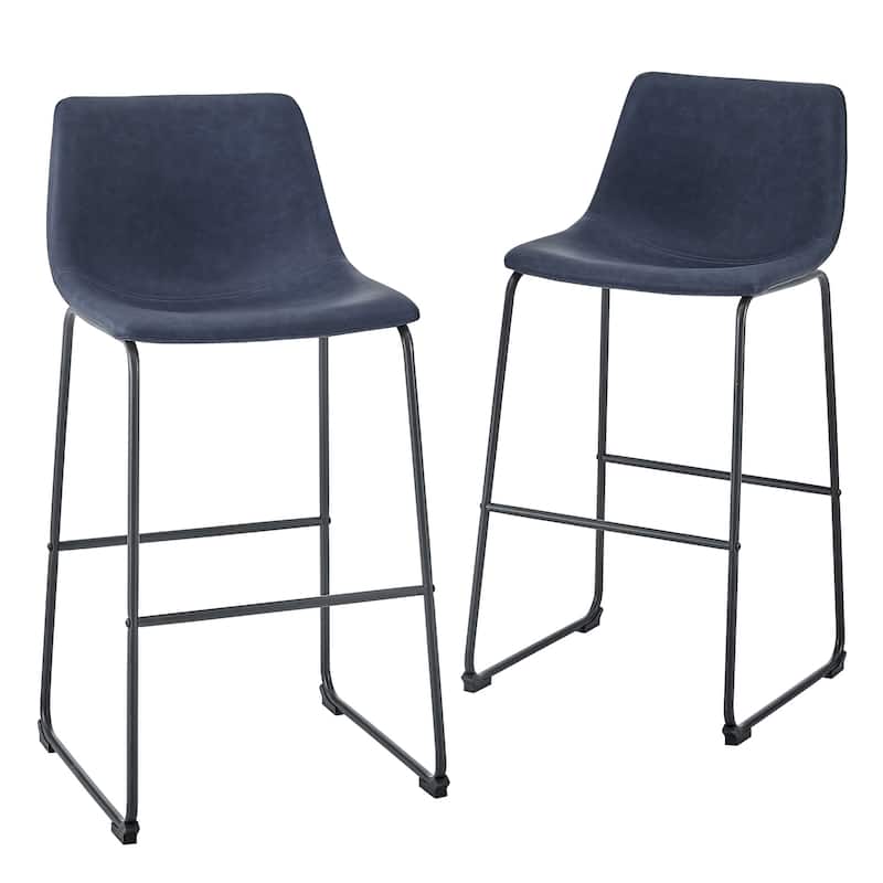 Middlebrook Prusiner 30-inch Faux Leather Bar Stool (Set of 2)