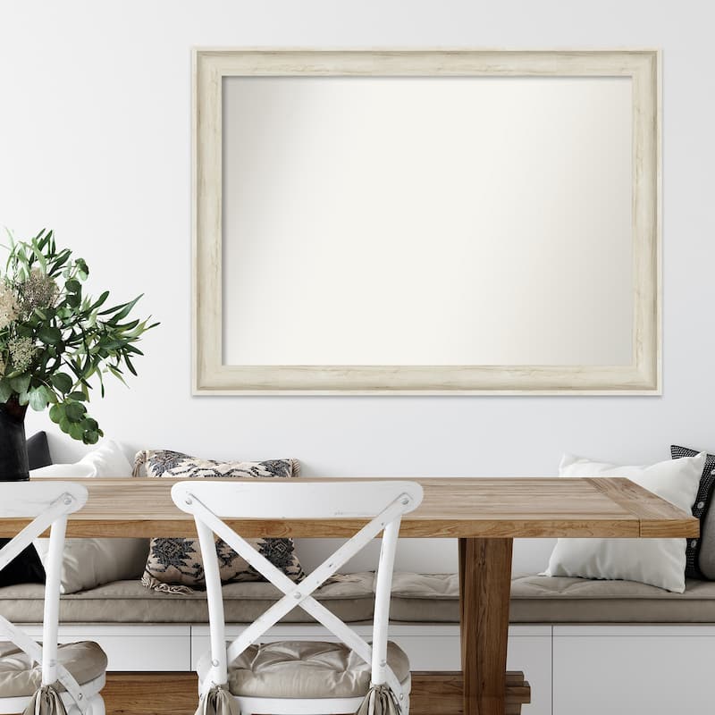Non-Beveled Wall Mirror - Regal Birch Cream Frame