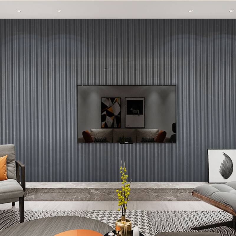 Art3d 104'' X 6.3'' Fluted Wall Panel for Interior Decor, WPC Wall Panel, Metal Finish,8pcs - N/A
