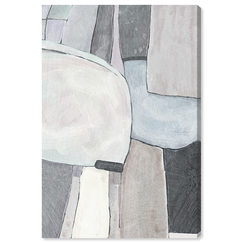 Wynwood Studio Canvas Abstract Compound Building Block Gray and Modern & Contemporary Wall Art Canvas Print