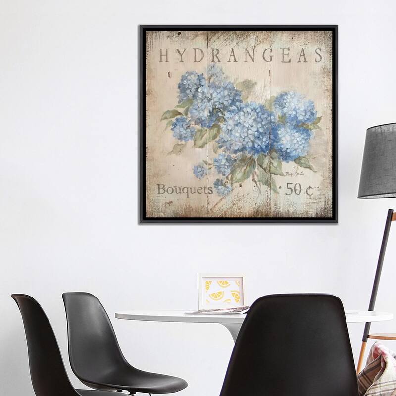 iCanvas "Hydrangeas Bouquets (50 Cents)" by Debi Coules Framed