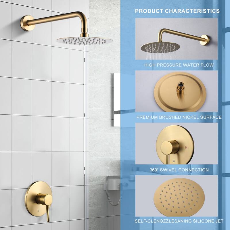 WOWOW Single Handle 5-Spray Patterns Shower Faucet with Valve