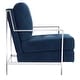 preview thumbnail 7 of 9, SAFAVIEH Walden Modern Tufted Velvet Chrome Accent Chair - 30" W x 33.5" D x 34.3" H