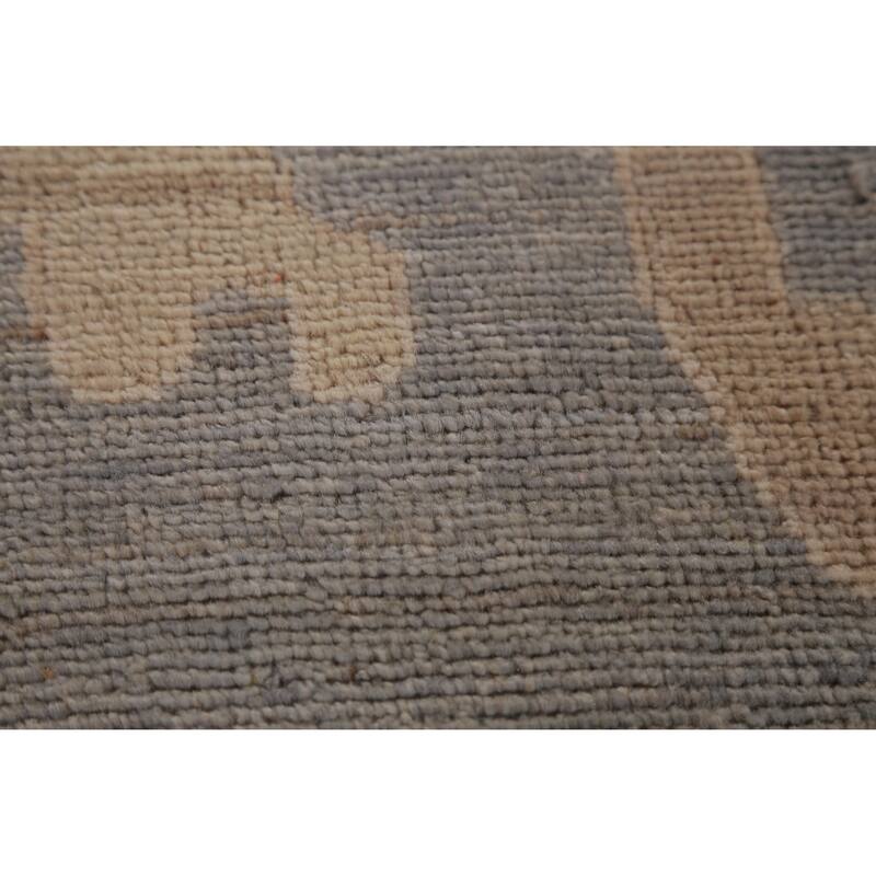 Hand Knotted Oriental 100% Wool Carpet Transitional All-Over Greys & Charcoal Oushak Area Rug - 13' 9'' X 10' 1''