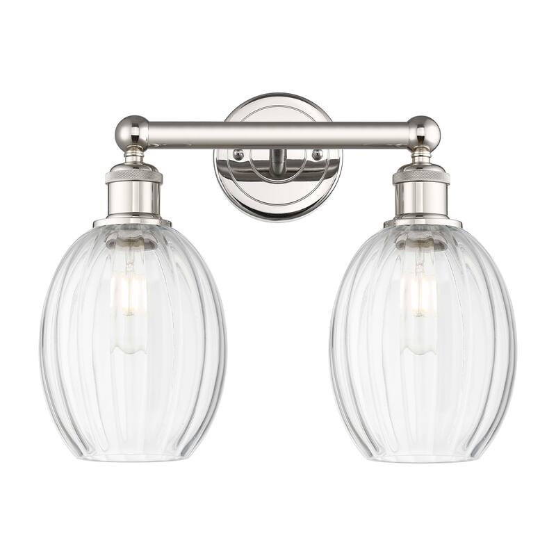 Innovations Lighting Endless Possibilities Edison - Preston - 2 Light 15" Bulb Shade Bath Vanity Light - Clear/Polished Nickel