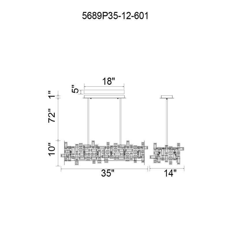 Arley 12 Light Chrome Island Chandelier