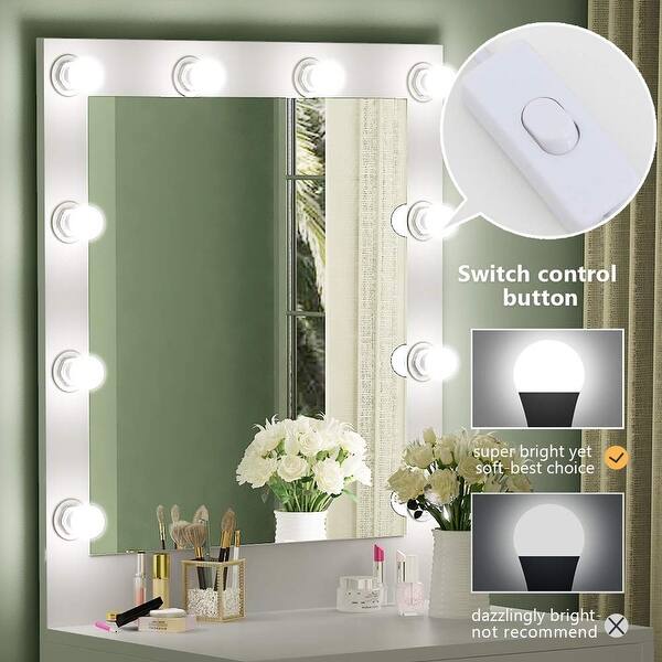Shop Makeup Vanity With Lighted Mirror Dressing Table