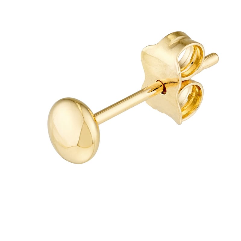 Curata 14k Yellow Gold 4.5mm Puffed Circle Stud Earrings