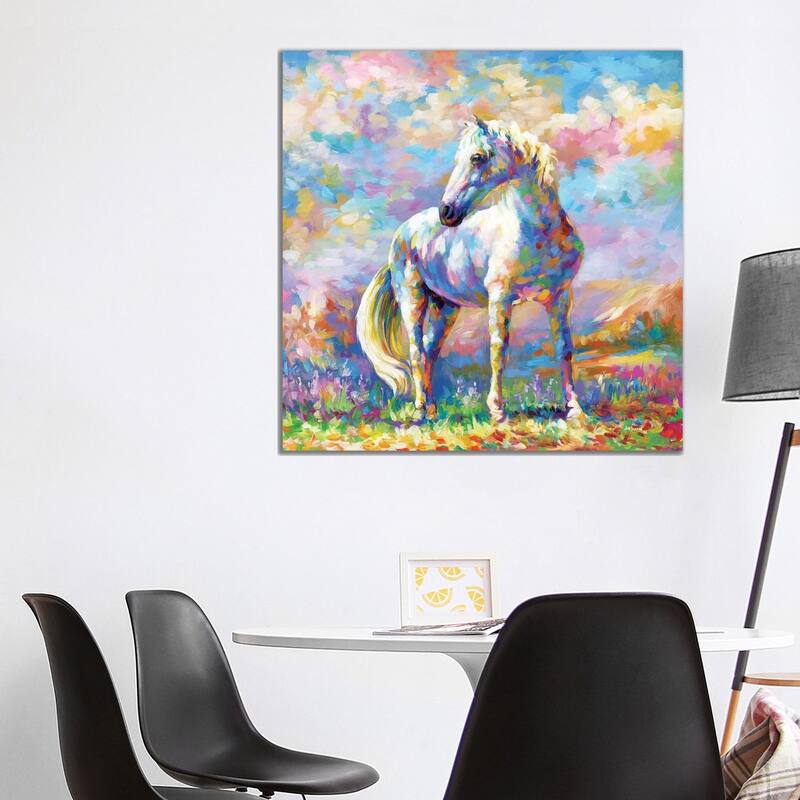 iCanvas "Horse In A Meadow" by Leon Devenice Canvas Print - 37x37x1.5