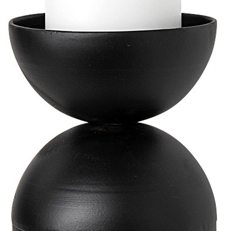 13" Black Metal Tabletop Pillar Candle Holder