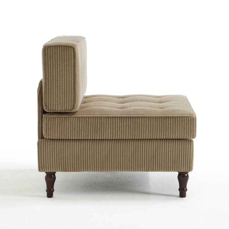 32.57" W Upholstered Corduroy Armless Accent Chair