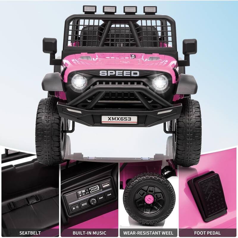 Electric Vehicles 12V Ride on Car for 3+ Kids Best Gift, Pink