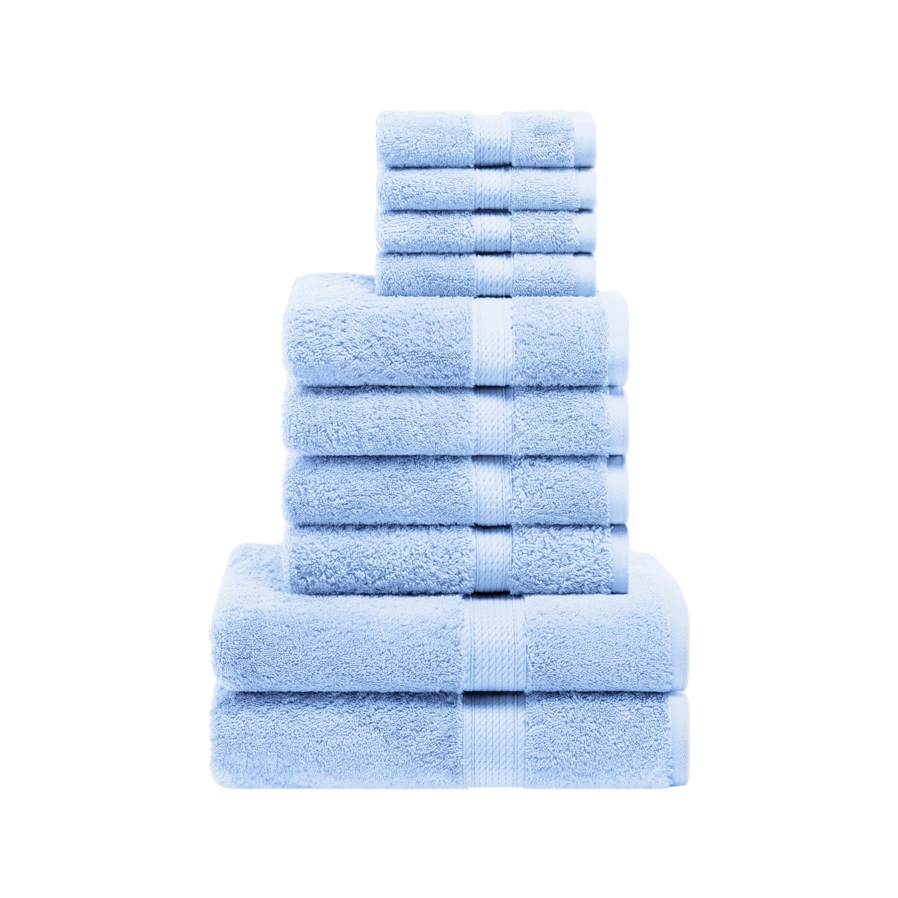 Brand - Pinzon 6 Piece Blended Egyptian Cotton Bath Towel Set,  White, 56 L x 30