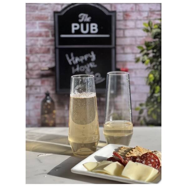 slide 2 of 6, LeadingWare Tritan Lexington Champagne Flutes Set of 4, (9oz) - 1.63" W x 1.63" L x 5.88" H