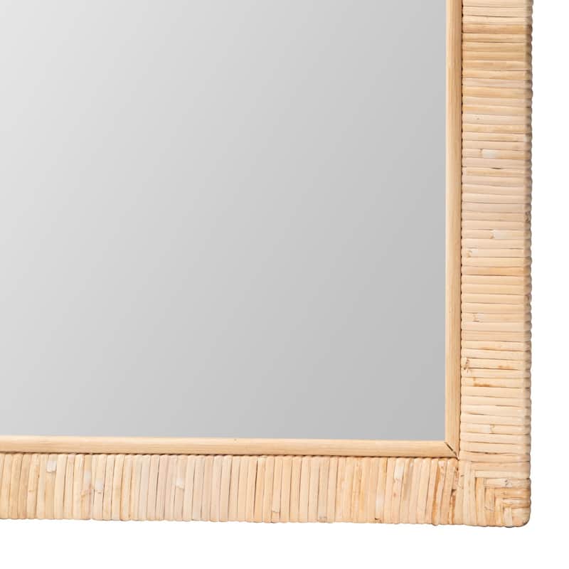 Lankston Bohemian Natural Rattan Accent Wall Mirror