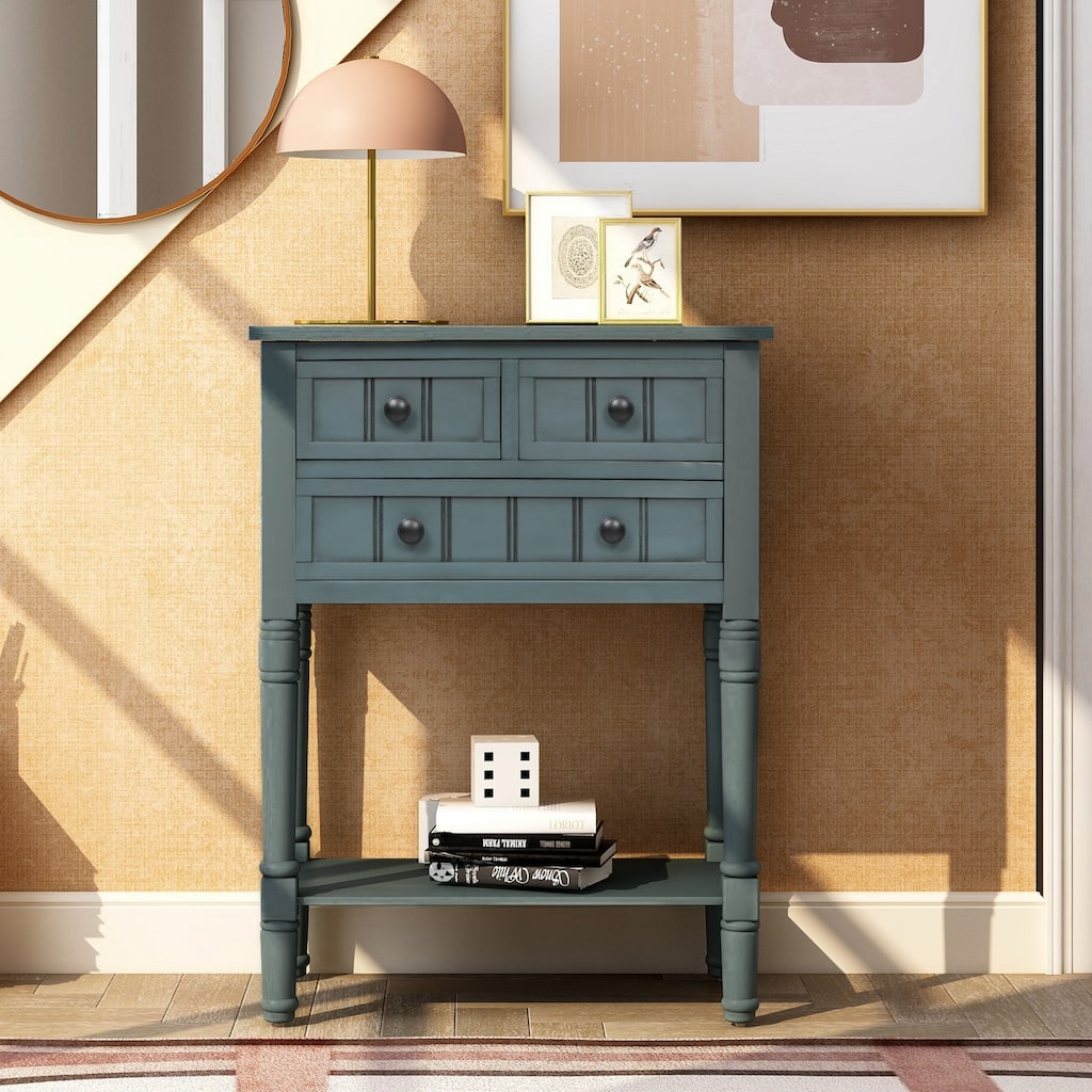 Modern Console Table with Three Storage Drawers.