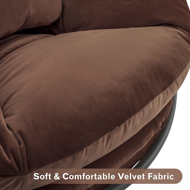 MCombo Gas Lift Swivel Papasan Chair with Height Adjustment, Velvet HQ405