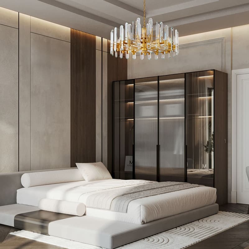 KAYLA 54in Modern Luxury Crystal Chandelier Lighting - LED Ceiling Light Fixture