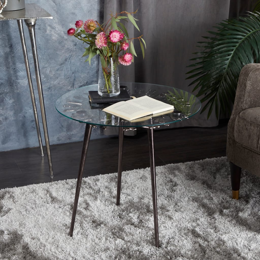 Aluminum Modern Accent Table - 22 x 22 x 22