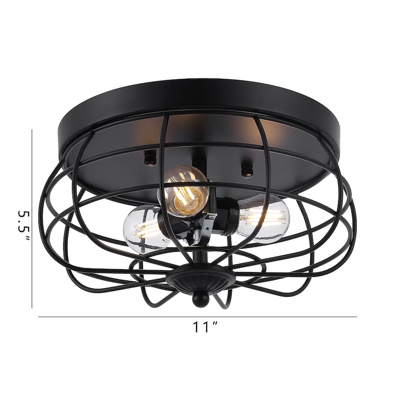 GetLedel 11-inch Farmhouse 3-Light Drum Flush Mount Ceiling Light