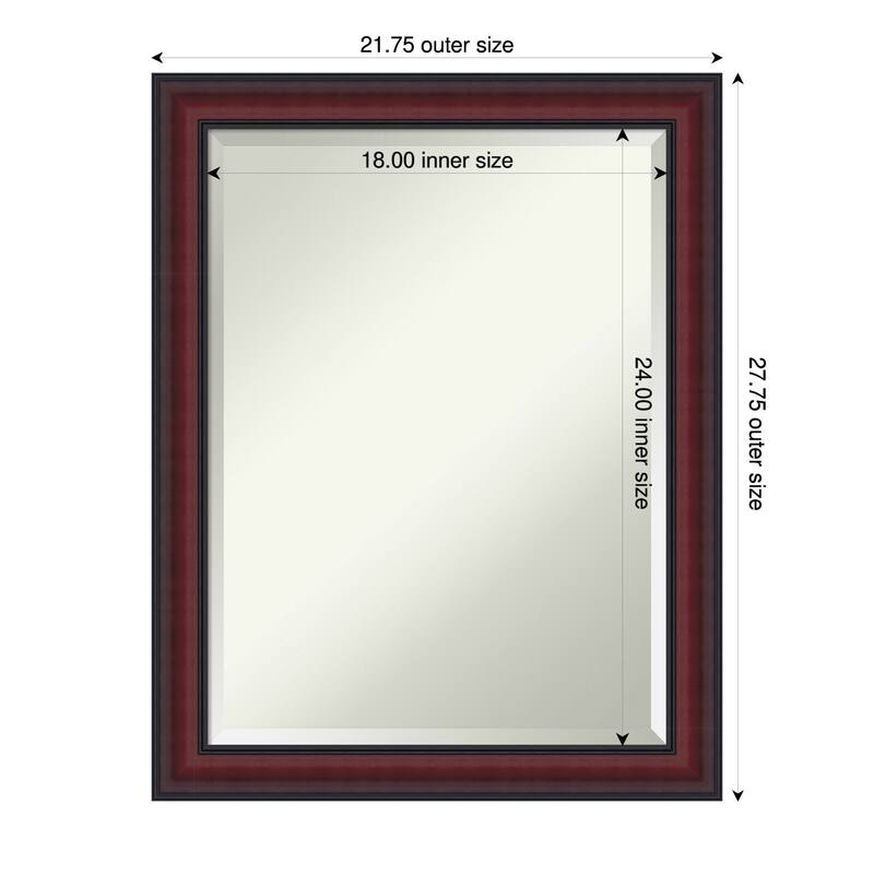 Dalat Beveled Framed Wall Mirror - 22 x 28 in - Dalat Cherry