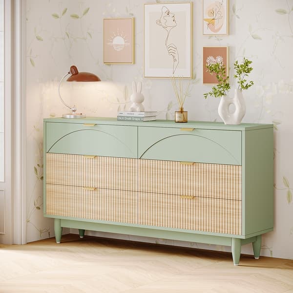 sea green dresser Henley Scalloped Edge 3 Drawer Dresser, Sage Green main image 1