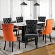 preview thumbnail 58 of 99, High-end Tufted Velvet Upholstered Nailhead Dining Chair Set of 6 Set of 6 - Black Orange