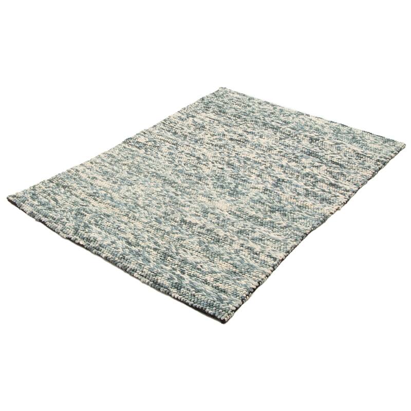 ECARPETGALLERY Braid weave Sienna Teal Wool Rug - 4'10 x 6'11