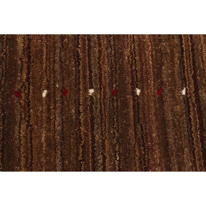 ECARPETGALLERY Hand Loomed Kashkuli Gabbeh Brown Wool Rug - 5'0 x 7'9