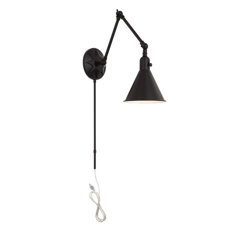 Morgan 1 Light Matte Black Wall Mount - 7'' W x 11'' H x 24'' D