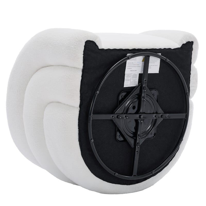 Modern Upholstered Swivel 360 degree Rotation Boucle Barrel Chair