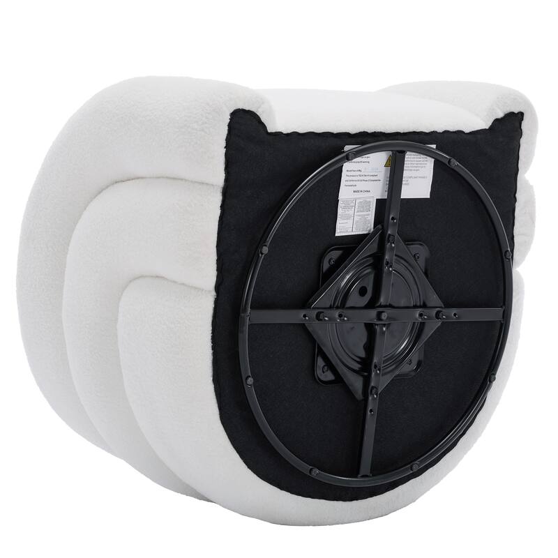 Set of 2 Boucle Upholstered Swivel Accent Barrel Chairs