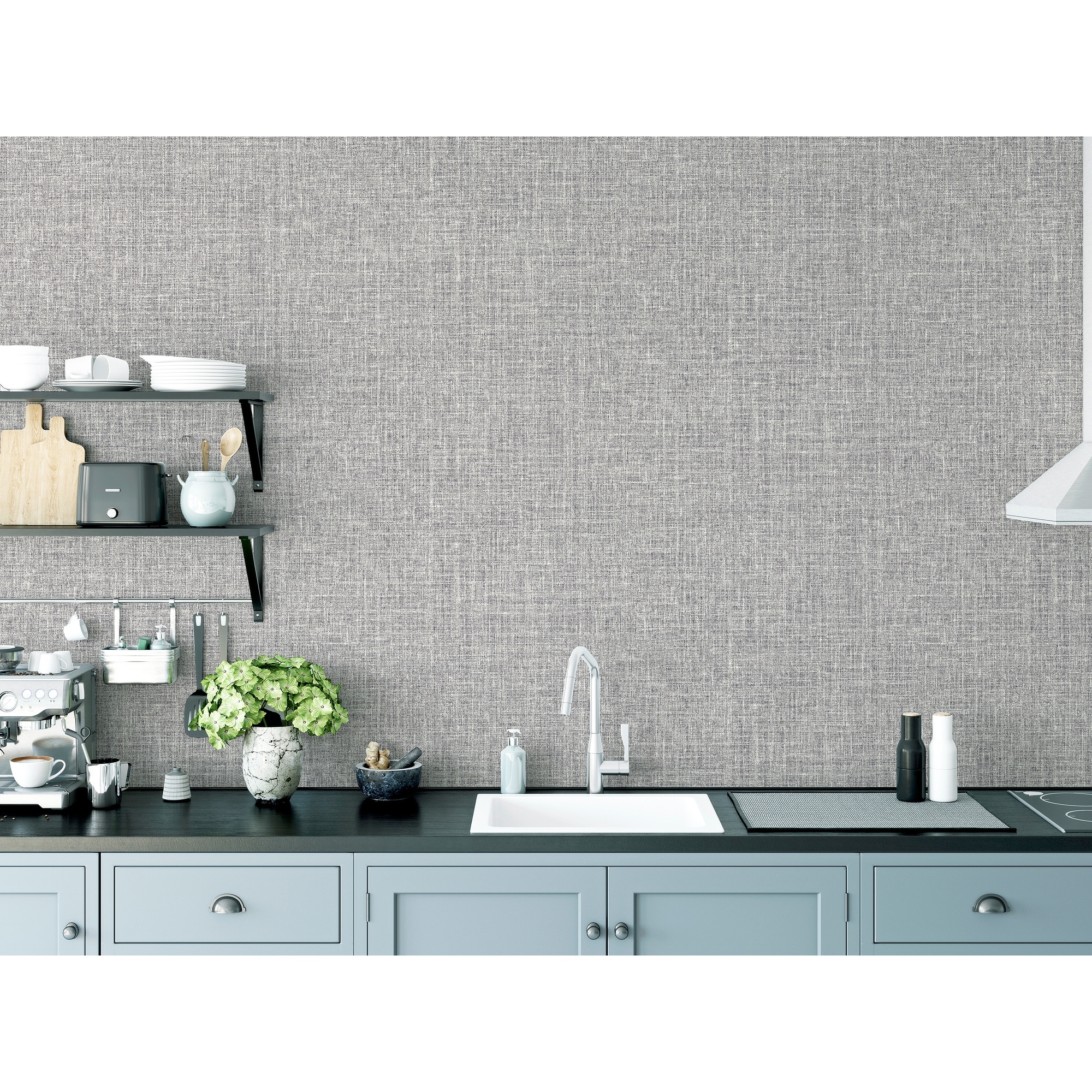 Arthouse Elfrida Grey Linen Wallpaper