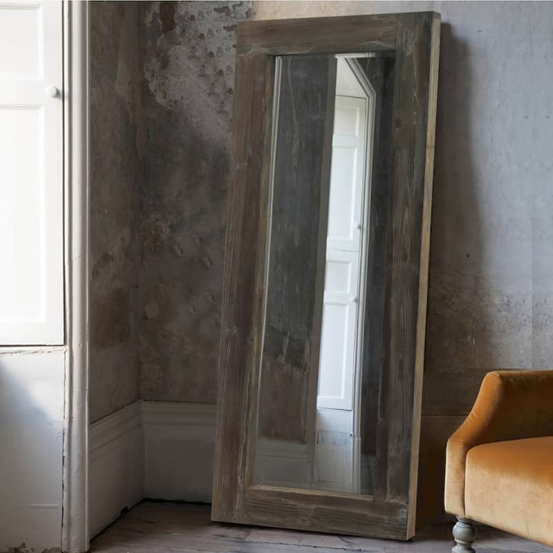 Vintage Wood Framed Dressing Mirror Floor Mirror Farmhouse
