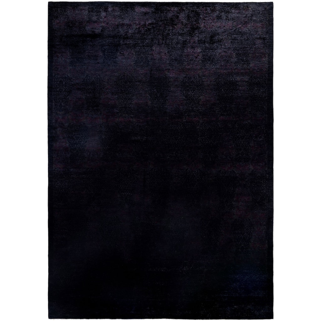 Overdyed One-of-a-Kind Hand-Knotted Area Rug - Black - 9' 10" x 13' 10"