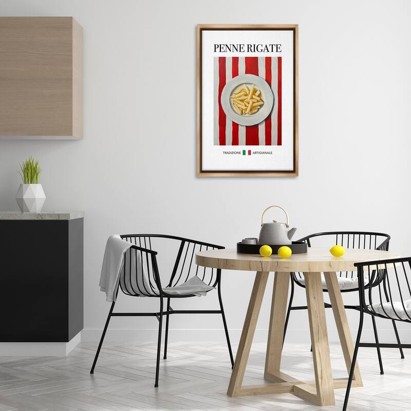 Stupell Traditional Penne Rigate Pasta Framed Floater Canvas Wall Art Design By Andreas Magnusson