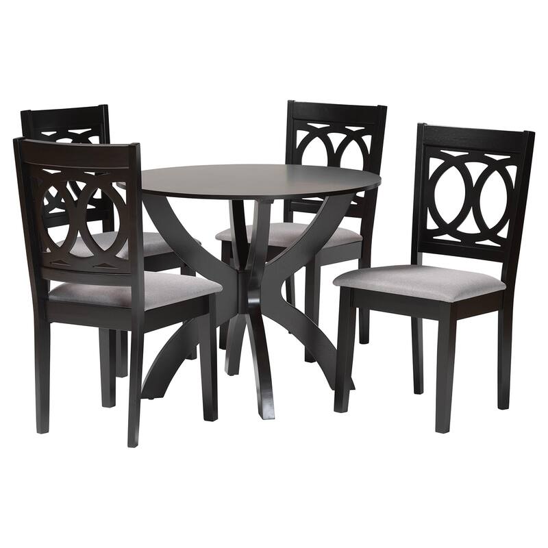 Rita Modern Wood 5-Piece Dining Set - Grey