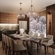 preview thumbnail 6 of 14, Alegate Modern Gold 4-Light Drum Glass Chandelier for Dining Living Room