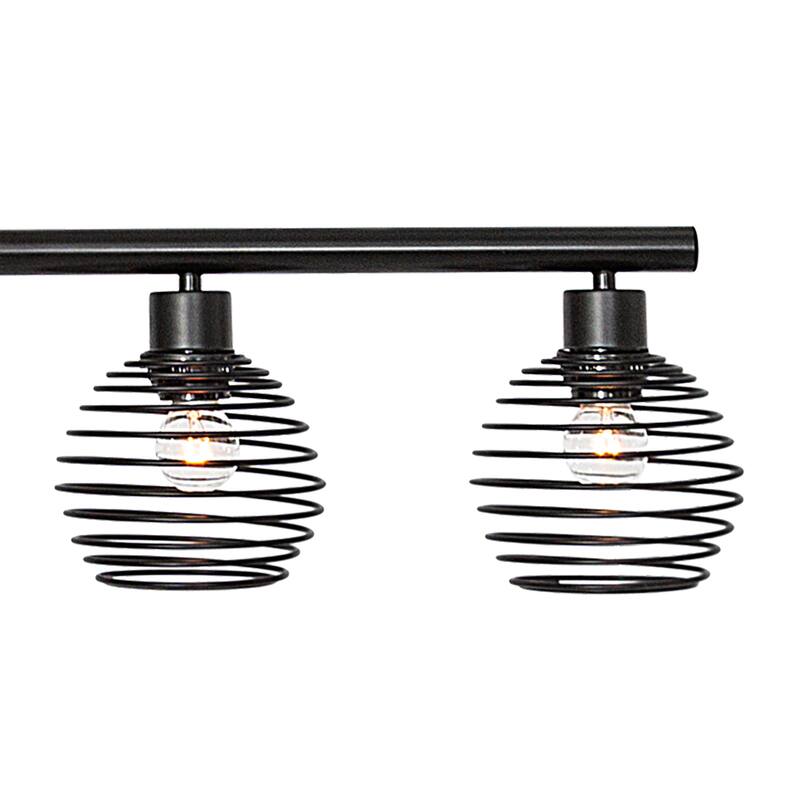 Modern 6-light Classic Black Kitchen Island Linear Pendant Lights - W49.21"*D5.51"*H8.66"