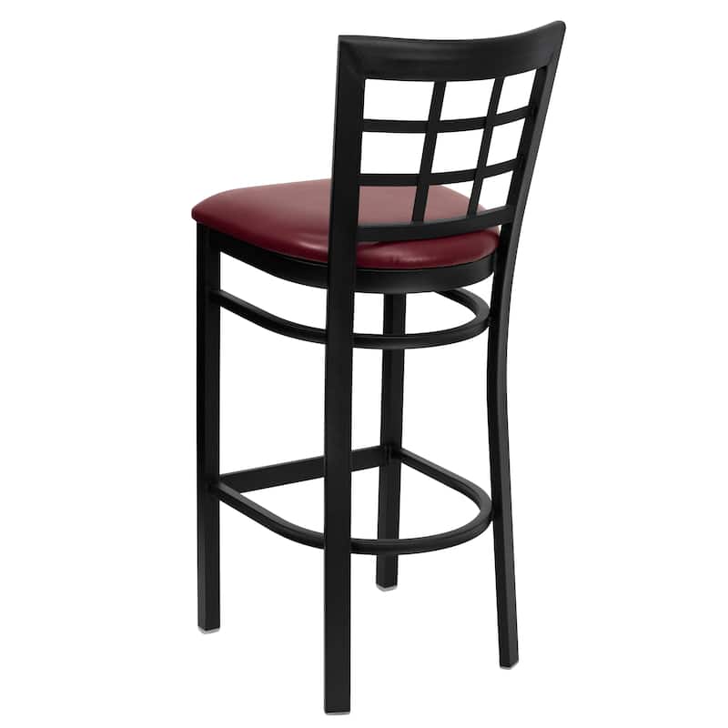 2 Pack Window Back Metal Restaurant Barstool