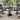 Sintra Grey Ceramic 40" Square Patio Dining Table with Umbrella Hole