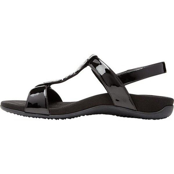 vionic black patent sandals