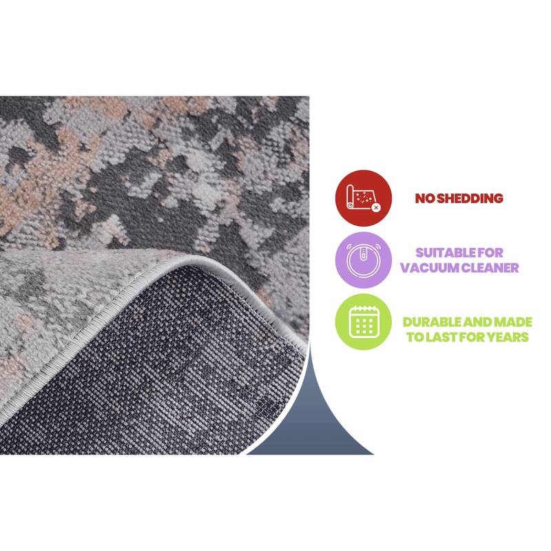 MARFI Collection Grey / Multi / Abstract Non-Shedding Area Rug