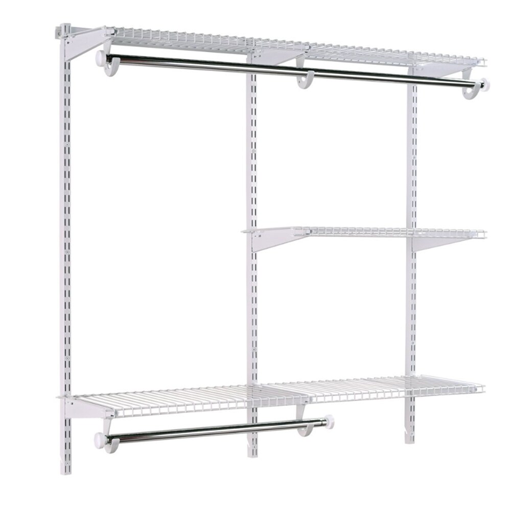 Rubbermaid Linen Closet Shelf Kit, 3-Feet, White, Wire Shelving System for  Laundry Rooms, Linen Closets or Basements