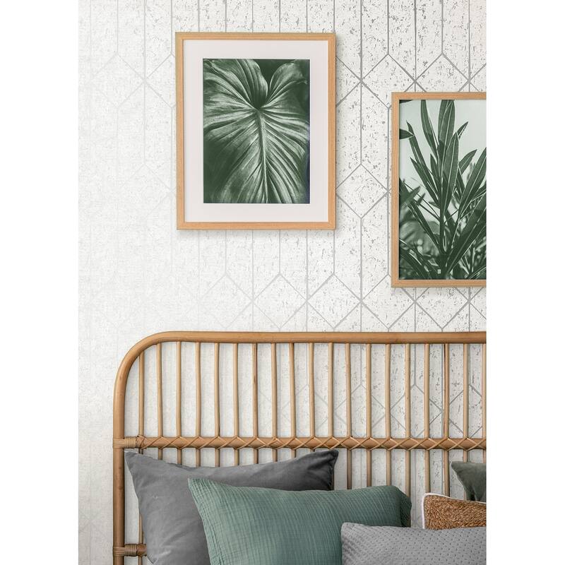 Advantage Hayden White Concrete Trellis Wallpaper
