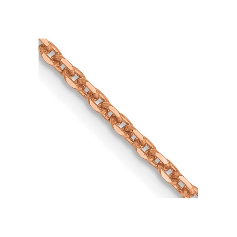 Curata 14k Rose Gold 1.65mm Solid Diamond-Cut Cable Chain Necklace Options: 16 18 20